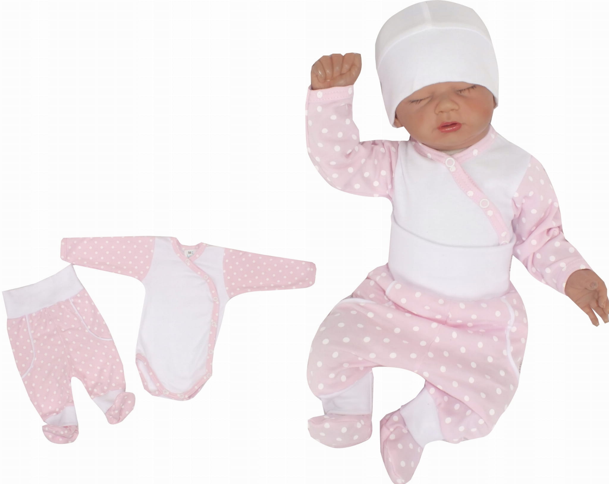 Kojenecká 3 dielna súprava hviezdičky ružová