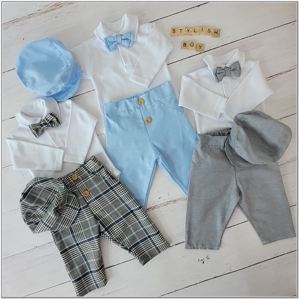 Kojenecká elegantná 4 dielna súprava na krst pre chlapca  modrá