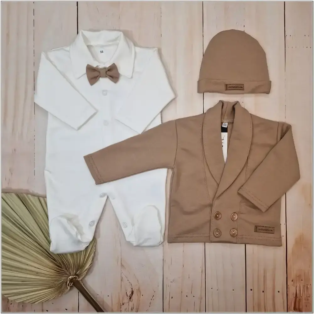 Kojenecká súprava 3 dielna na krst dievčatko mango