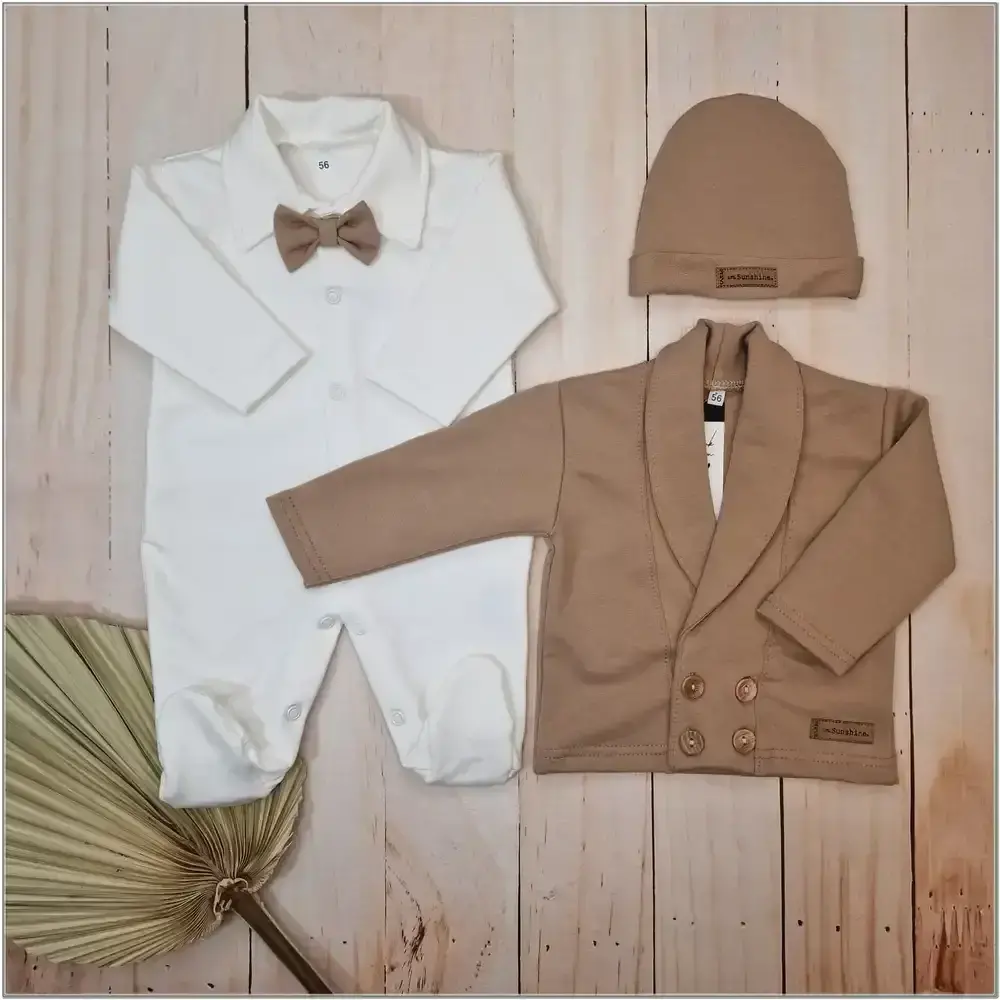 Kojenecká súprava 3 dielna na krst dievčatko mango