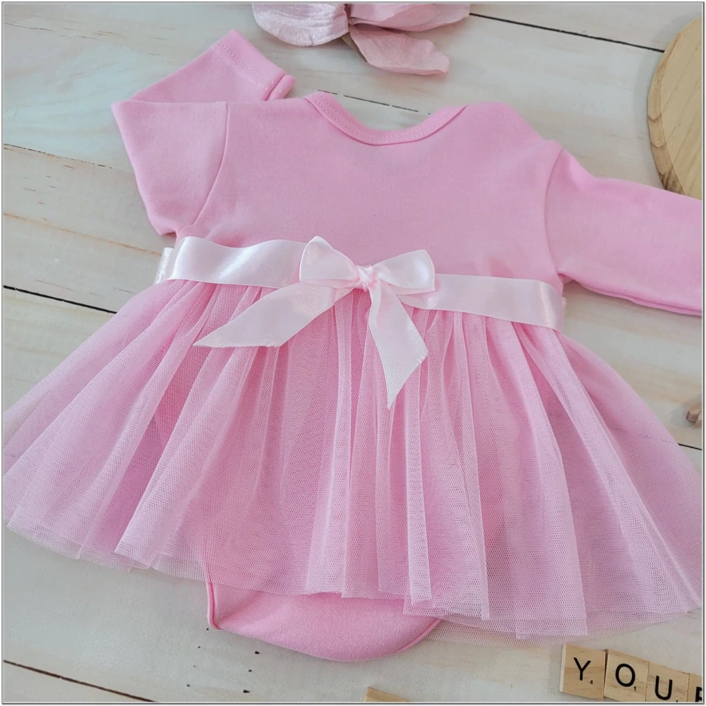 Kojenecká 5 dielna súprava na krst pre dievčatko ružová