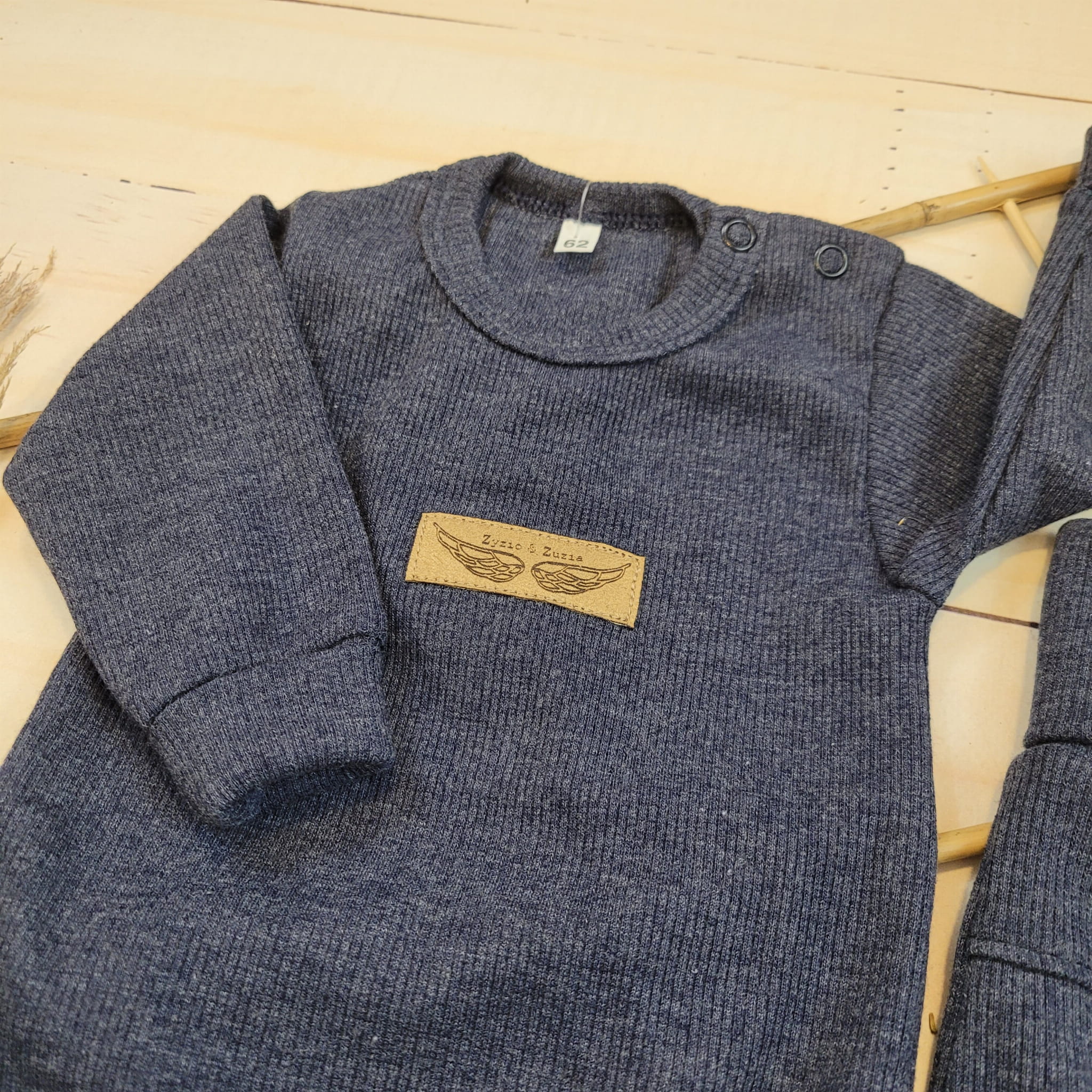 Kojenecká 2 dielna súprava body a nohavice modrá