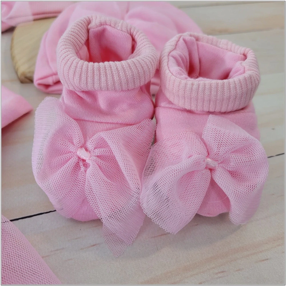 Kojenecká 5 dielna súprava na krst pre dievčatko ružová