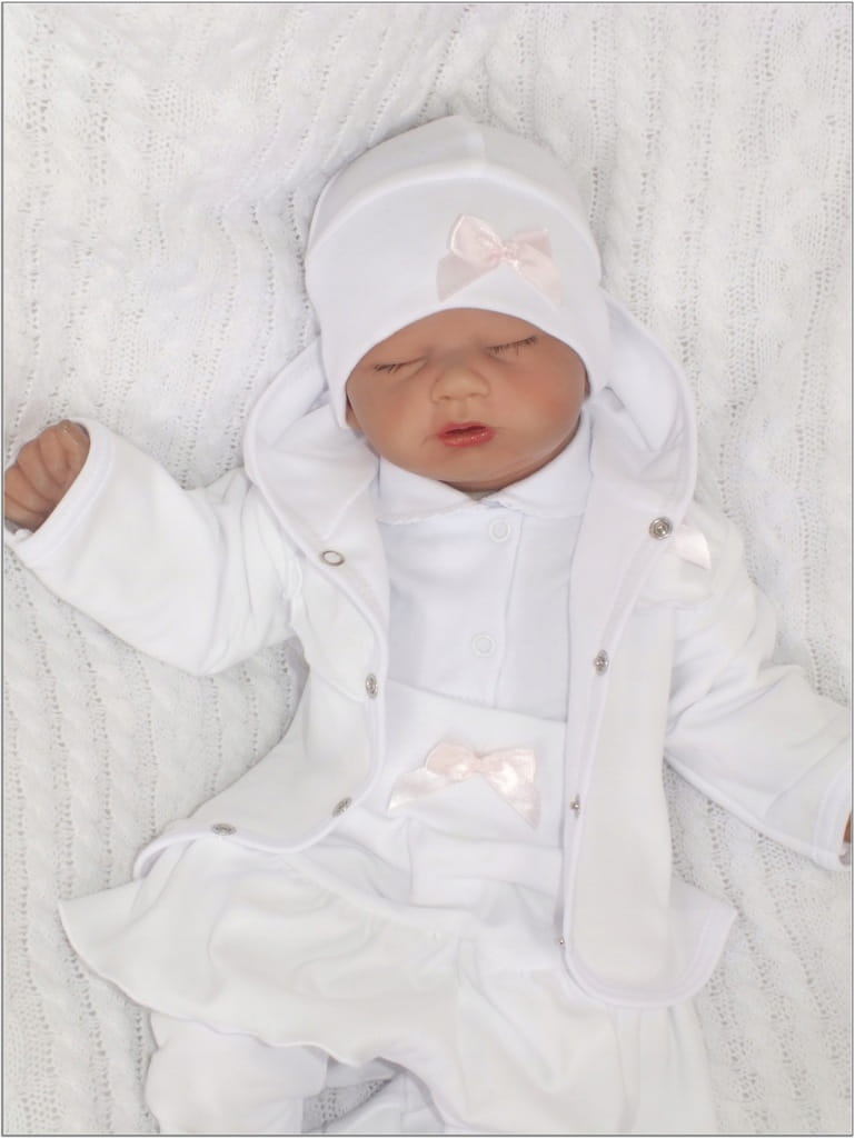 Kojenecká súprava na krst 4 dielna biela