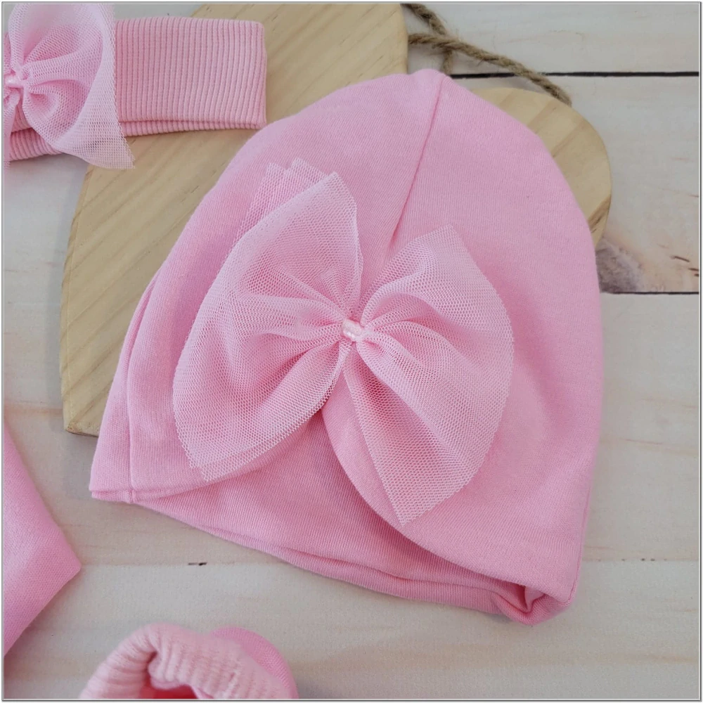 Kojenecká 5 dielna súprava na krst pre dievčatko ružová