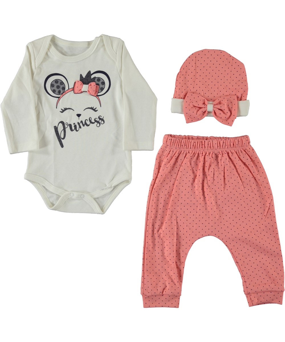 Kojenecká 3 - dielna súprava  Princezná ecru - žltá