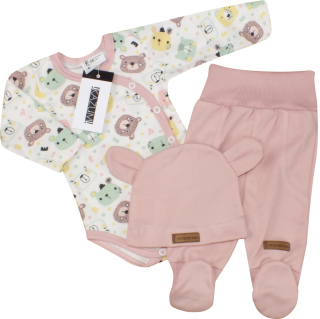 Kojenecká 3 dielana súprava zvieratká ružová