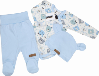 Kojenecká 3 dielana súprava zvieratká modrá
