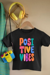 Vtipné tričko pre deti s motívom positive vibes čierne