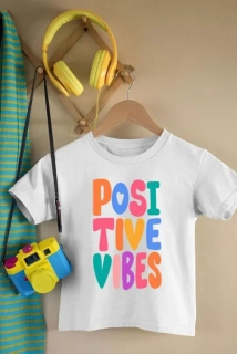 Vtipné tričko pre deti s motívom positive vibes biele