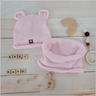 Čiapka s komínom ružová pre bábätká